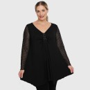 B22-155TL Alpha Blouse with tulle sleeves