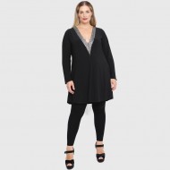 B22-2376V Μπλουζοφόρεμα με τελείωμα στρας στο V