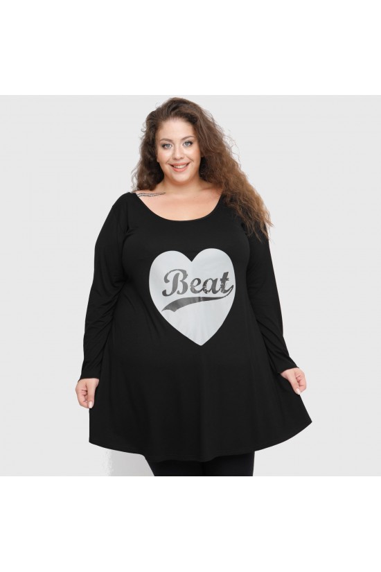 B22-276-S-10 Μακριά Μπλούζα με στάμπα