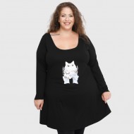 B22-276-S-6 Μακριά Μπλούζα με στάμπα