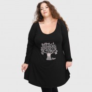 B22-276-S-8 Μακριά Μπλούζα με στάμπα