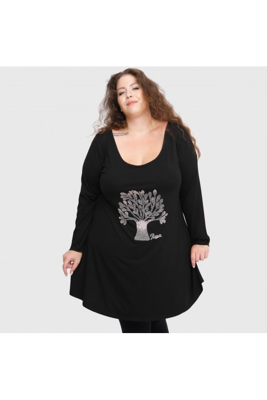 B22-276-S-8 Μακριά Μπλούζα με στάμπα