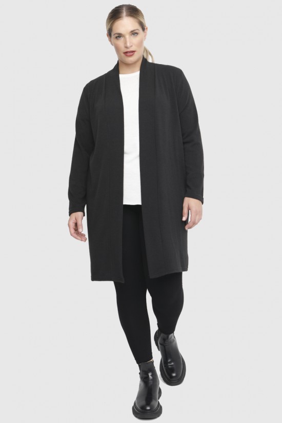 B22-342 Ζακέτα μακριά κλασική - Μαύρο B22-342 Ζακέτα μακριά κλασική - Μαύρο