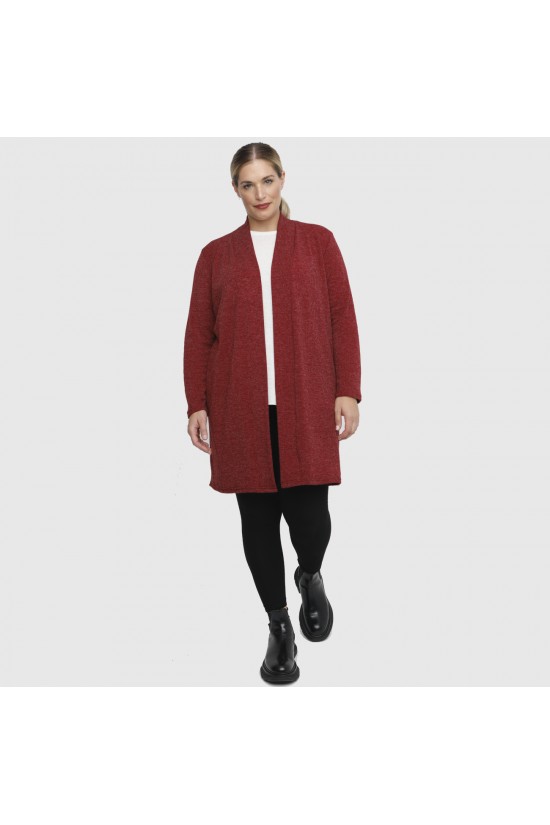 B22-342 Ζακέτα μακριά κλασική - Μπορντώ B22-342 Ζακέτα μακριά κλασική - Μπορντώ