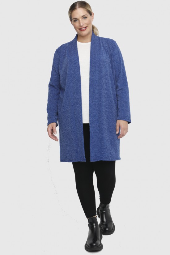 B22-342 Ζακέτα μακριά κλασική - Μπλε Ρουά B22-342 Ζακέτα μακριά κλασική - Μπλε Ρουά