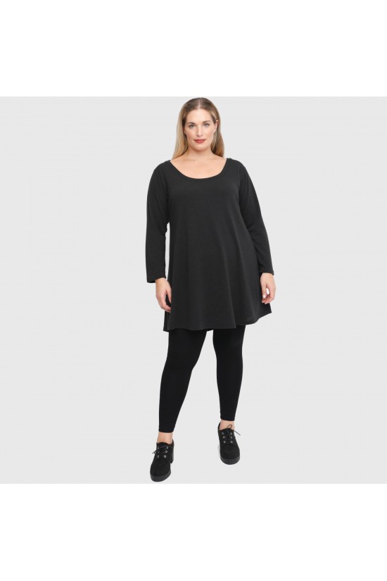 B22-376 Πλεκτο Μπλουζοφόρεμα - Μαύρο B22-376 Πλεκτο Μπλουζοφόρεμα - Μαύρο