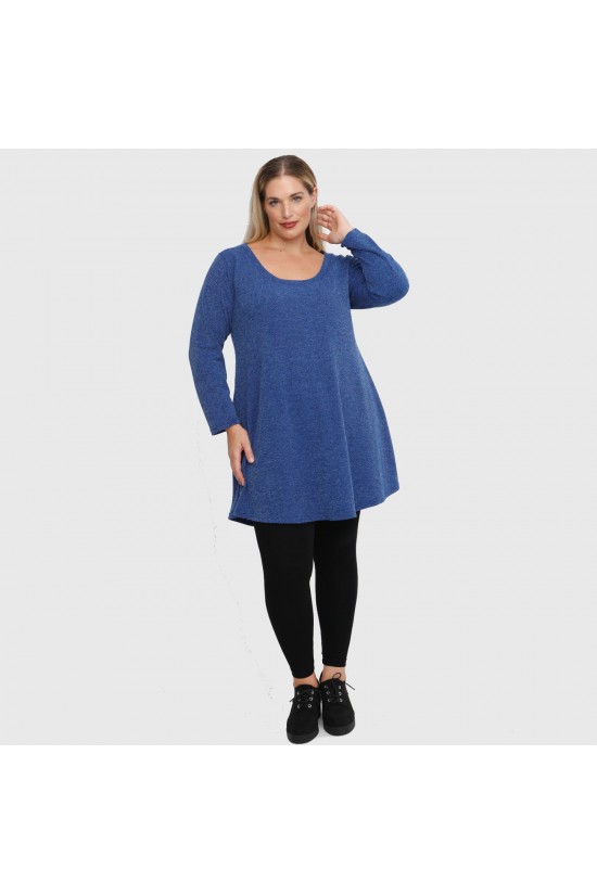 B22-376 Πλεκτο Μπλουζοφόρεμα - Μπλε Ρουά B22-376 Πλεκτο Μπλουζοφόρεμα - Μπλε Ρουά