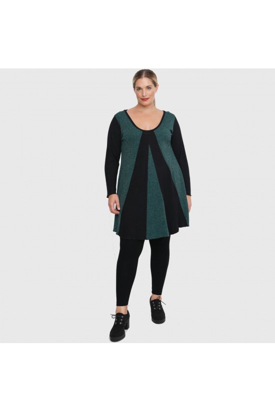 B22-376K Μακριά Πλεκτή Μπλούζα - Πράσινο B22-376K Μακριά Πλεκτή Μπλούζα - Πράσινο