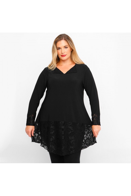 B23-120D Μπλουζοφόρεμα Εβαζέ - Μαύρο B23-120D Μπλουζοφόρεμα Εβαζέ - Μαύρο