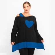 B23-158 Μπλούζα Άλφα Ρεγκλάν - Πετρόλ