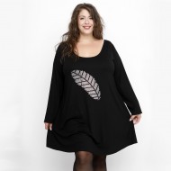 B23-276-S-32 Μπλούζοφόρεμα με στάμπα