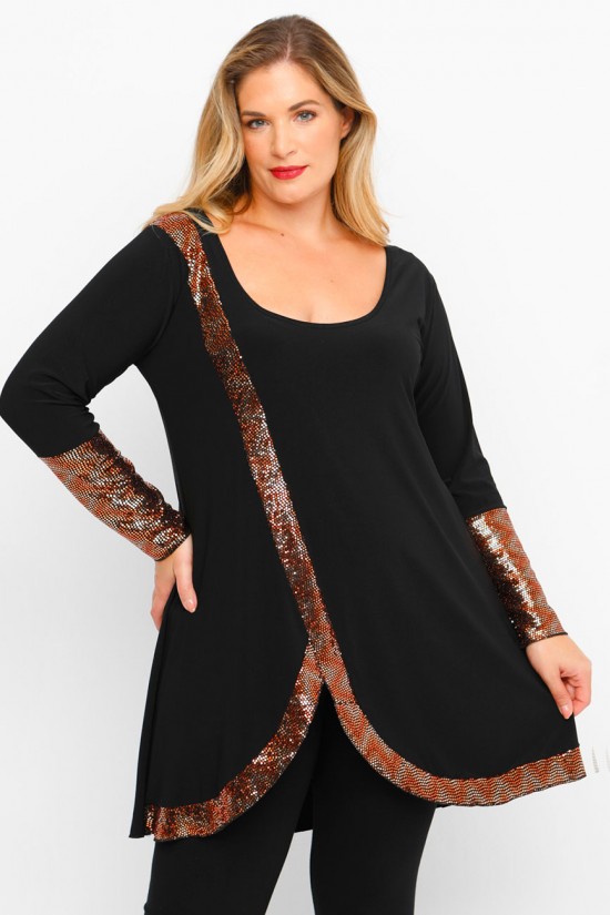 B23-2297 Μπλουζοφόρεμα Εβαζέ - Μπρονζέ