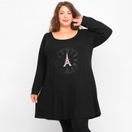 B23-276-S-33 Μπλούζοφόρεμα με στάμπα