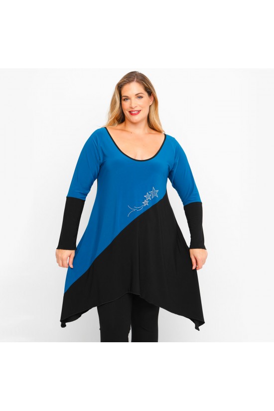 B23-3182K Μπλουζοφόρεμα Εβαζέ - Πετρόλ