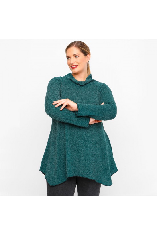 B23-323AKZ Πλεκτή Μπλούζα Άλφα - Πράσινο