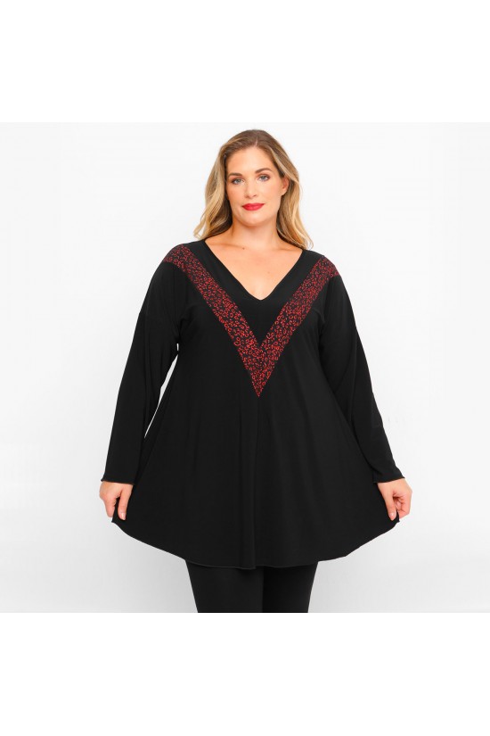 B23-509 Μπλούζα Εμπριμέ V