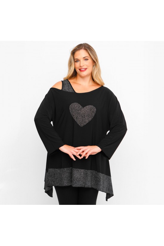 B23-5258 Μπλούζα Άλφα Ρεγκλάν - Ασημί B23-5258 Μπλούζα Άλφα Ρεγκλάν - Ασημί