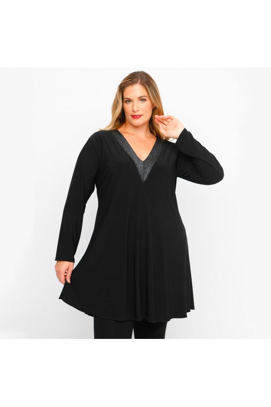 B23-5276V Μπλουζοφόρεμα Εβαζέ - Ασημί