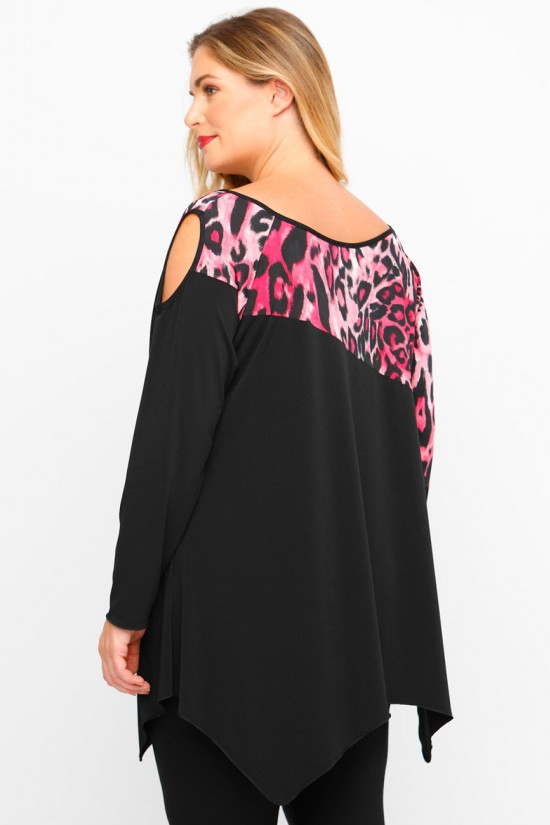 B23-6023ATF Μπλούζα εμπριμέ - Φούξια