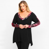 B23-6049 Μπλούζα εμπριμέ