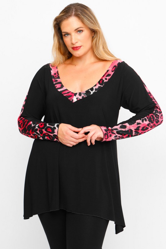 B23-6049 Μπλούζα εμπριμέ