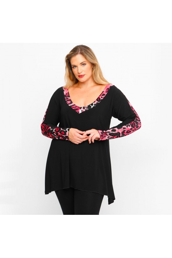 B23-6049 Μπλούζα εμπριμέ B23-6049 Μπλούζα εμπριμέ