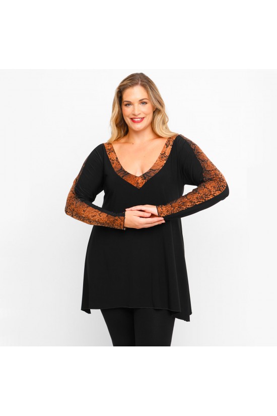 B23-9549 Μπλούζα εμπριμέ B23-9549 Μπλούζα εμπριμέ