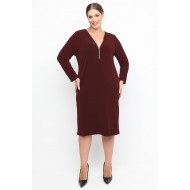 B24-100F Φόρεμα με Φερμουάρ - Μπορντώ