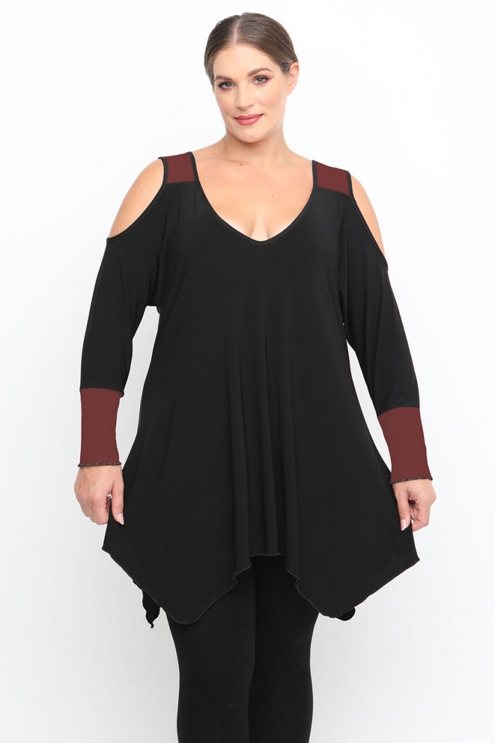 B24-123AN Alpha Blouse - Bordeaux