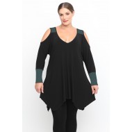 B24-123AN Μπλούζα Άλφα Κομποζέ - Πετρόλ