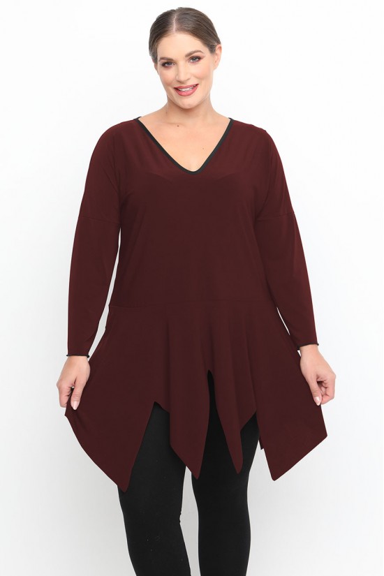 B24-173 Μπλουζοφόρεμα μονόχρωμο - Μπορντώ B24-173 Μπλουζοφόρεμα μονόχρωμο - Μπορντώ