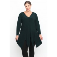 B24-173 Μπλουζοφόρεμα μονόχρωμο - Πετρόλ