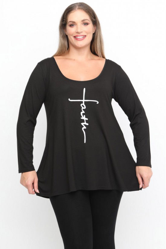 B24-208L-S-40 Μπλούζα Εβαζέ με Στάμπα B24-208L-S-40 Μπλούζα Εβαζέ με Στάμπα