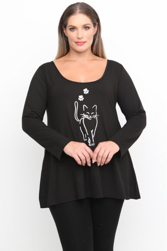 B24-208L-S-41 Μπλούζα Εβαζέ με Στάμπα B24-208L-S-41 Μπλούζα Εβαζέ με Στάμπα