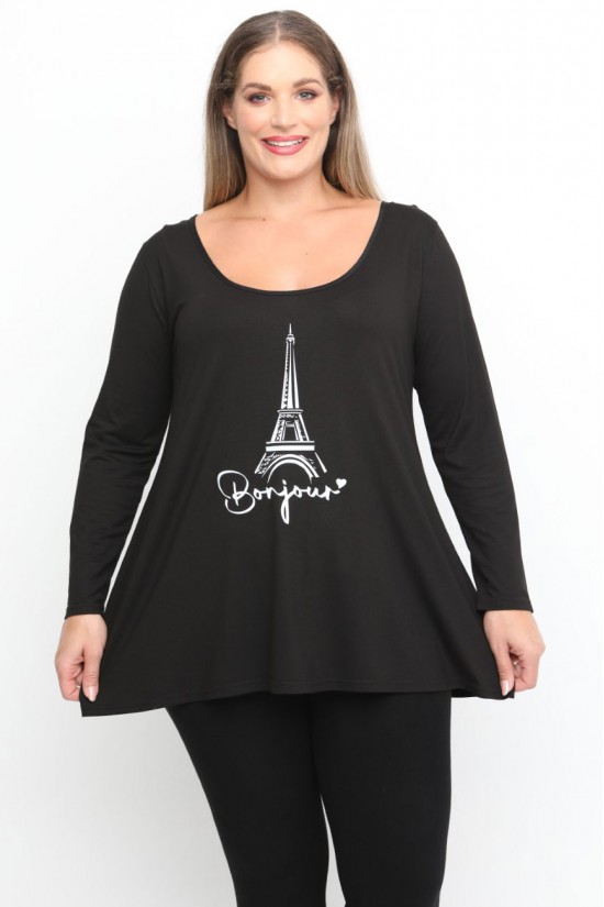 B24-208L-S-42 Μπλούζα Εβαζέ με Στάμπα B24-208L-S-42 Μπλούζα Εβαζέ με Στάμπα