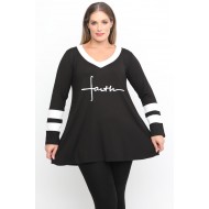 B24-208LN-S-40 Μπλούζα Εβαζέ με Στάμπα