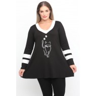 B24-208LN-S-41 Μπλούζα Εβαζέ με Στάμπα