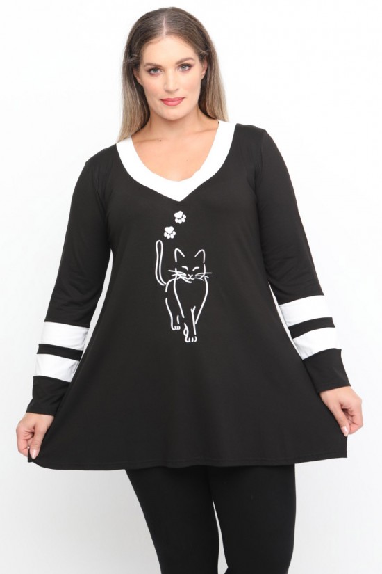 B24-208LN-S-41 Μπλούζα Εβαζέ με Στάμπα