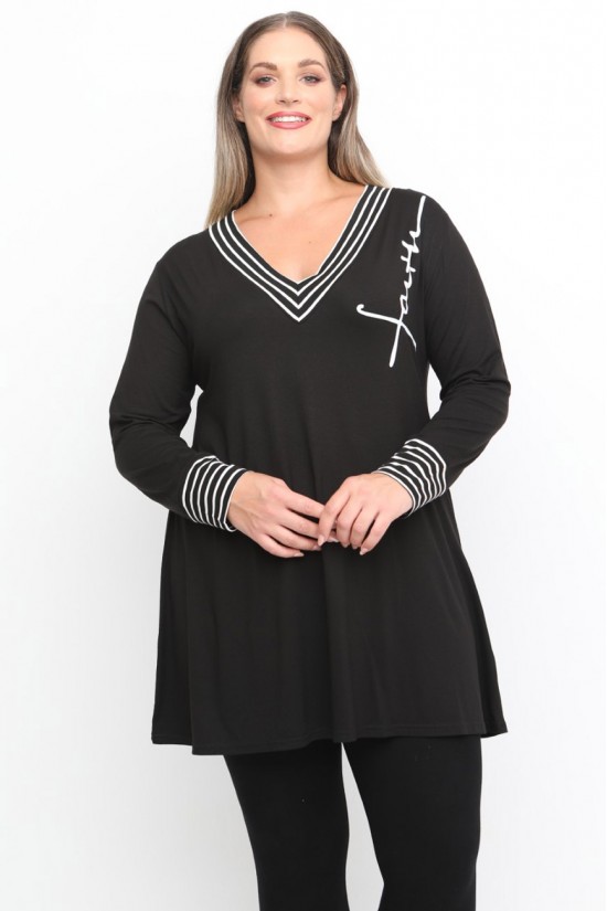 B24-208LR Μπλούζα Εβαζέ με Στάμπα