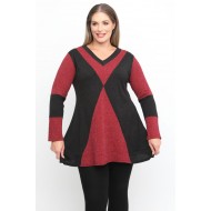 B24-308LX Μπλούζα Εβαζέ Πλεκτή - Μπορντώ