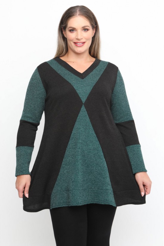 B24-308LX Μπλούζα Εβαζέ Πλεκτή - Πράσινο B24-308LX Μπλούζα Εβαζέ Πλεκτή - Πράσινο