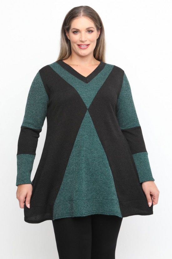 B24-308LX Μπλούζα Εβαζέ Πλεκτή - Πράσινο