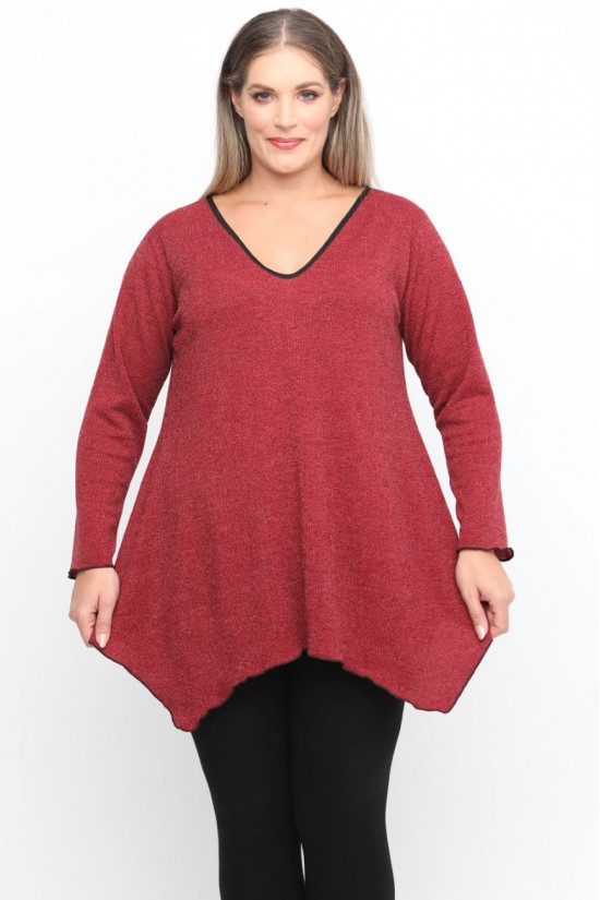 B24-328V Πλεκτή Μπλούζα Άλφα - Μπορντώ (Πλεκτό) B24-328V Πλεκτή Μπλούζα Άλφα - Μπορντώ (Πλεκτό)