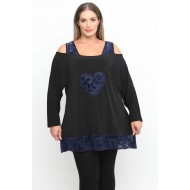 B24-4587 Μπλούζα Άλφα Κομποζέ - Μπλε