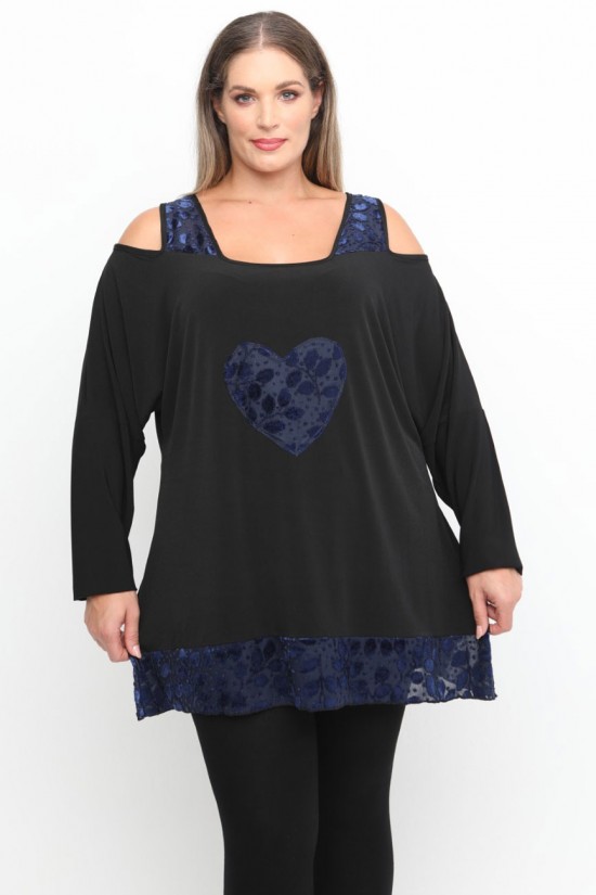 B24-4587 Μπλούζα Άλφα Κομποζέ - Μπλε