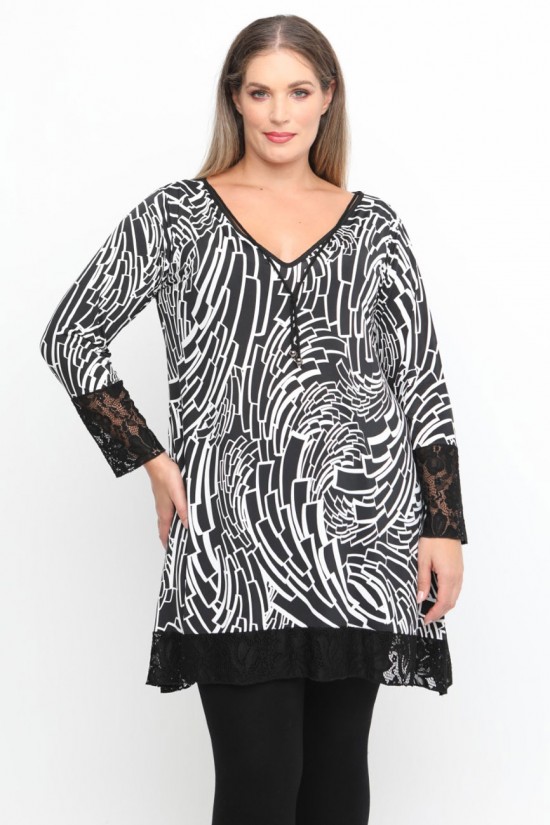 B24-5976D Μπλουζοφόρεμα Εμπριμέ