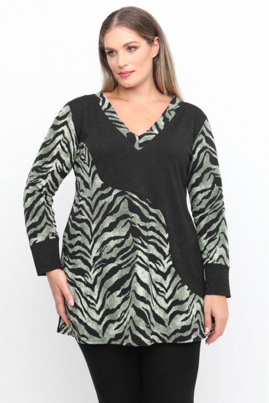 B24-9608LP Μπλούζα Εβαζέ με Πλεκτό - Πράσινο