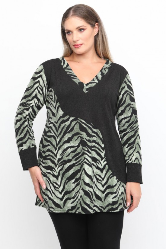 B24-9608LP Μπλούζα Εβαζέ με Πλεκτό - Πράσινο