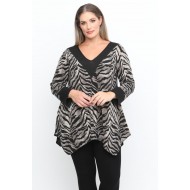 B24-9628V Μπλούζα Άλφα Κομποζέ - Καφέ (Πλεκτό)