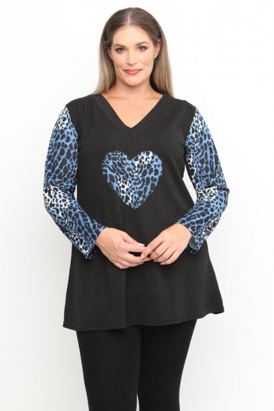 B24-9708LK Μπλούζα Εβαζέ με Πλεκτό - Μπλε